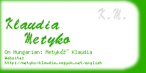 klaudia metyko business card